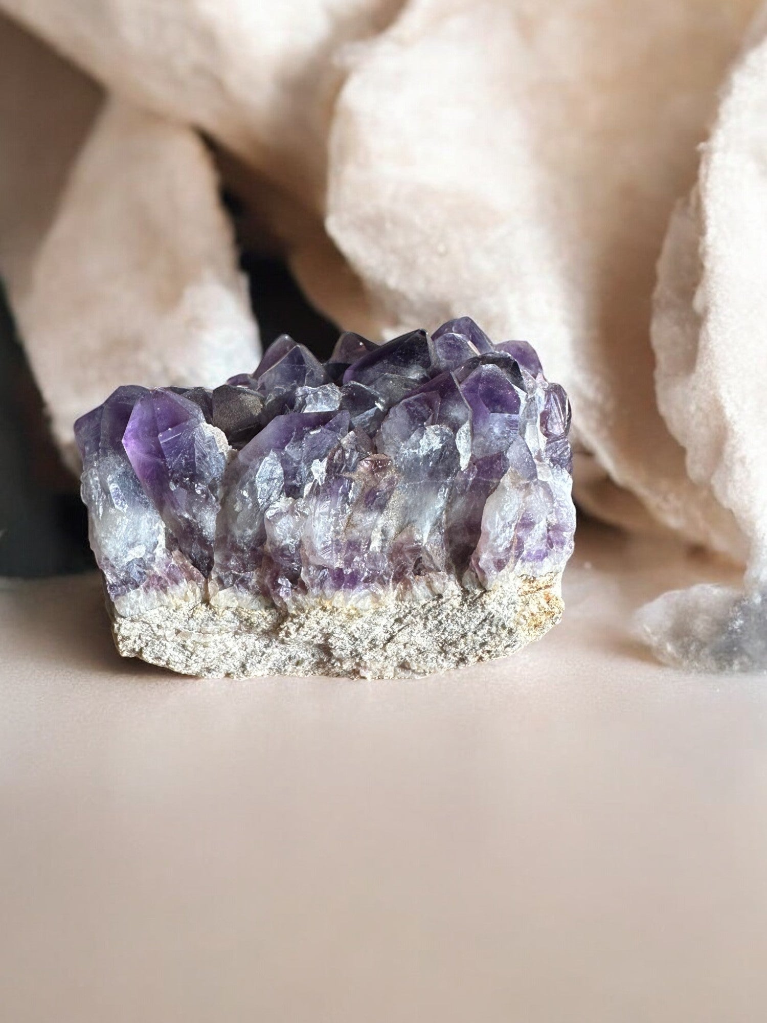 Amethyst raw crystal with layers