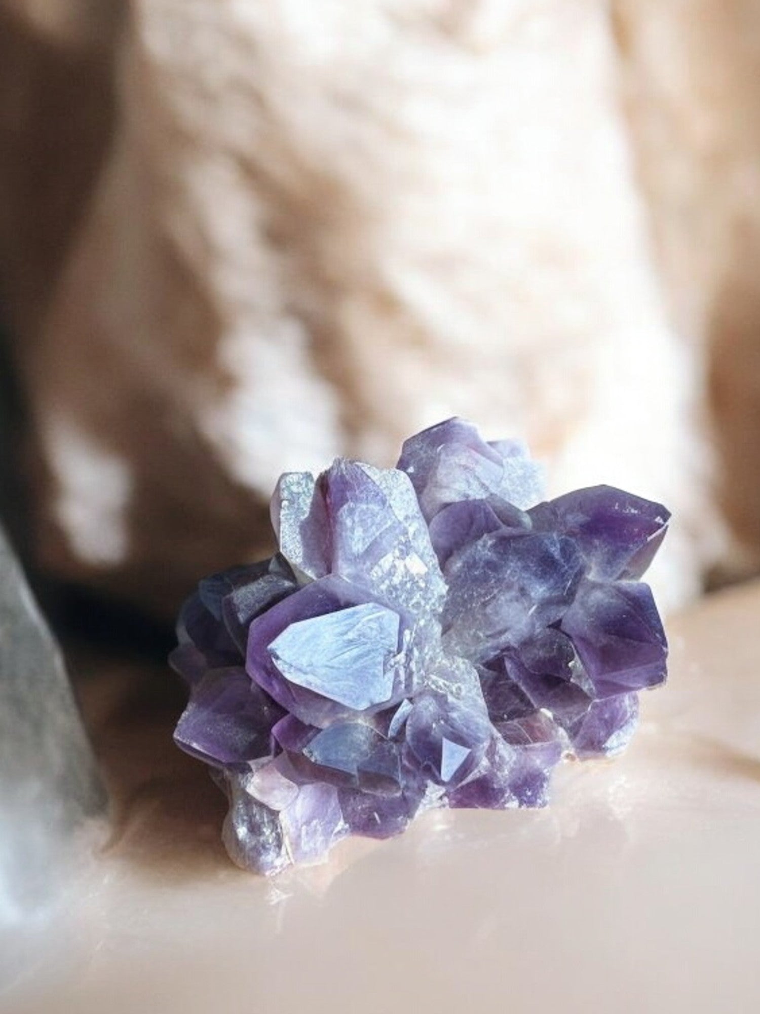 Amethyst raw gemstone with pure points