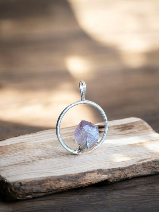 Amethyst tooth crystal pendant