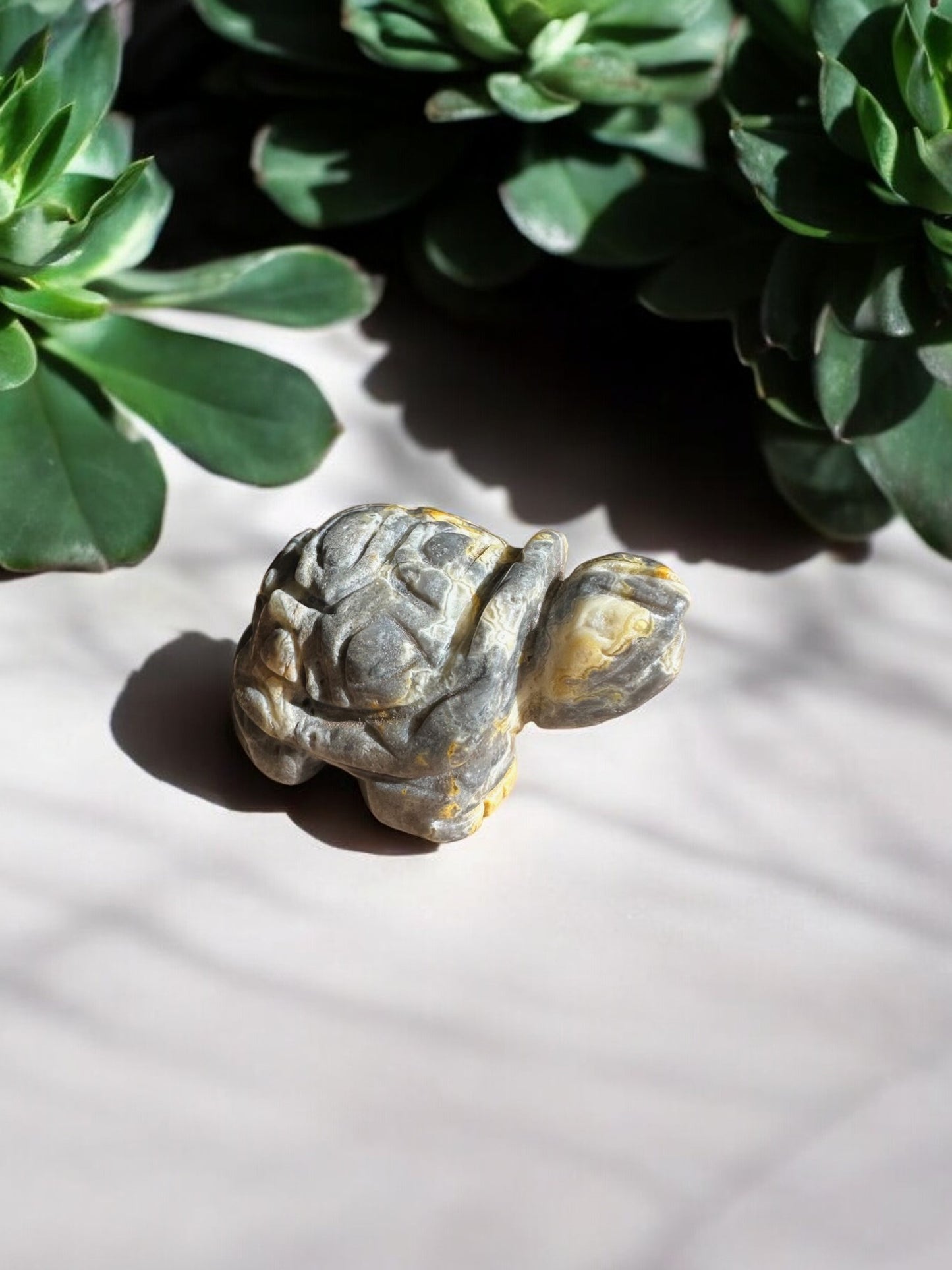 Dark grey tortoise crystal animal