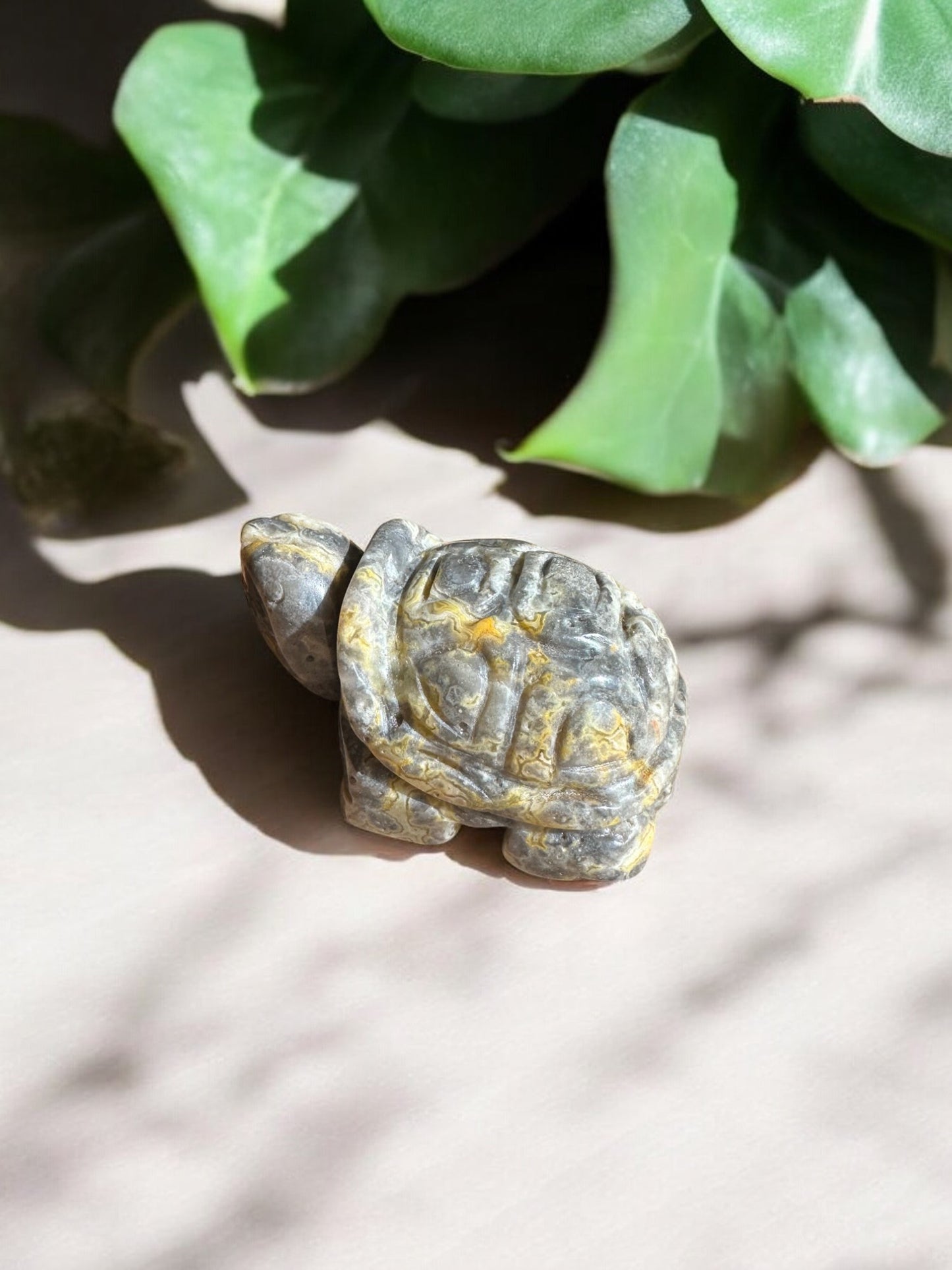 Dark grey turtle crystal figurine