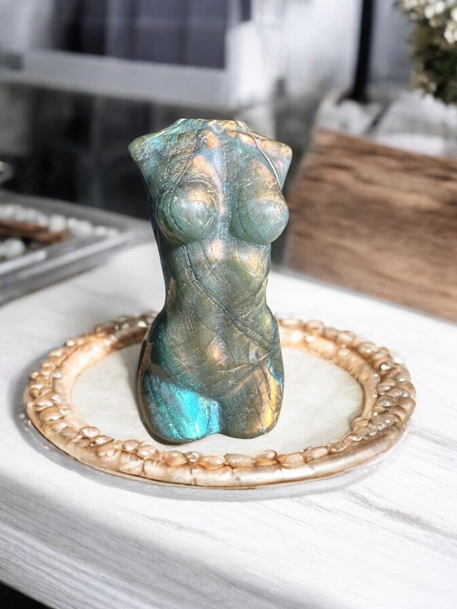 Labradorite flashy goddess crystal figurine