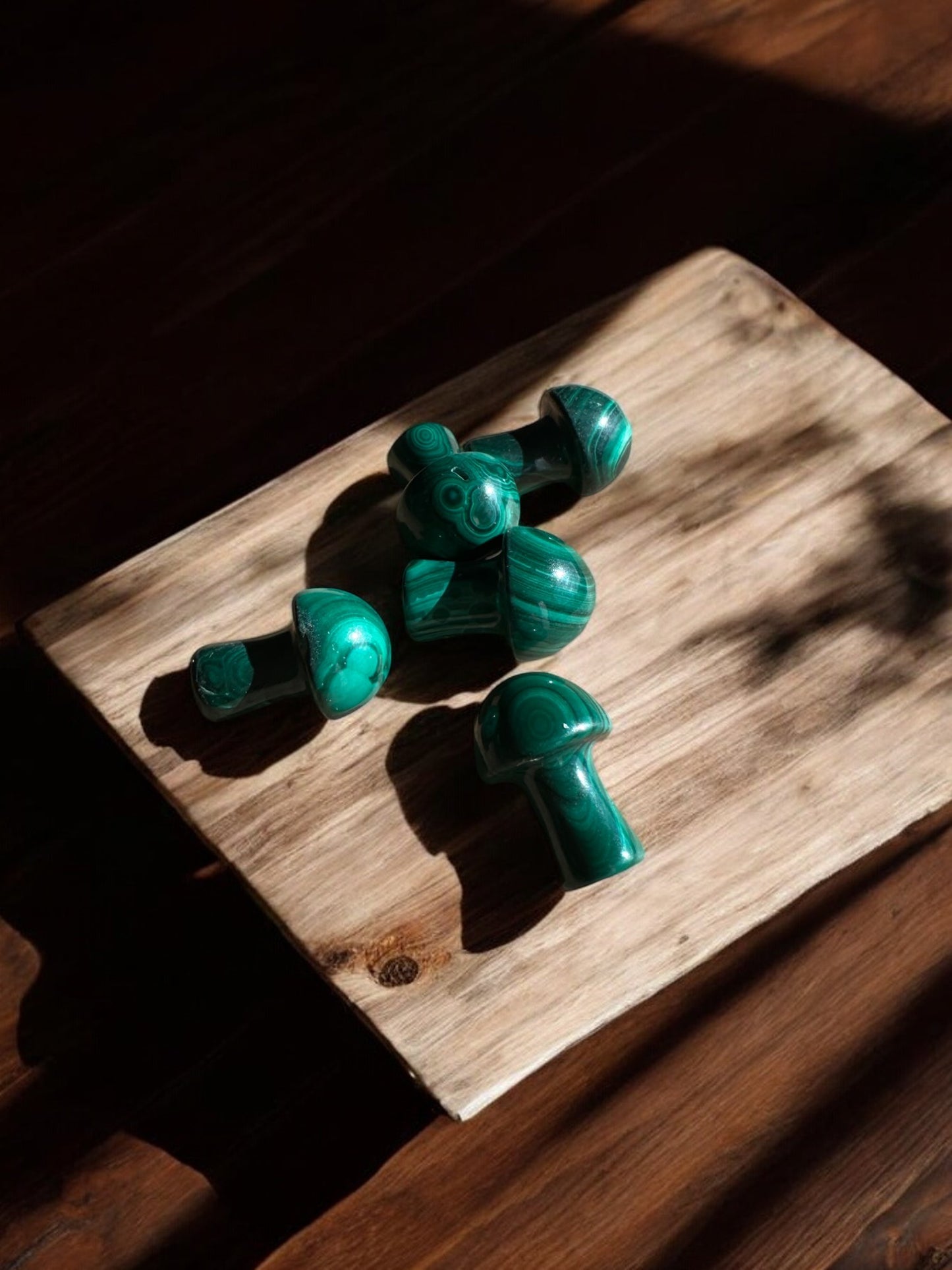 Malachite mushroom crystal figurines