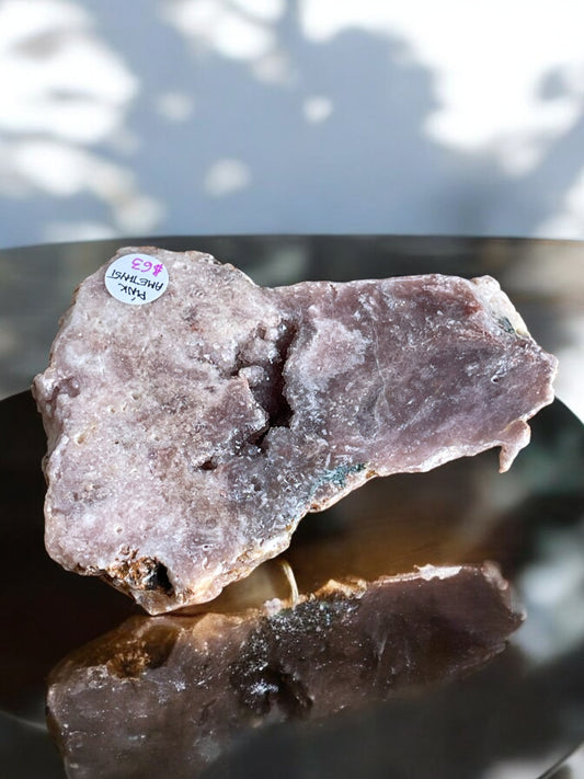 Pink amethyst crystal slab PB11 front view