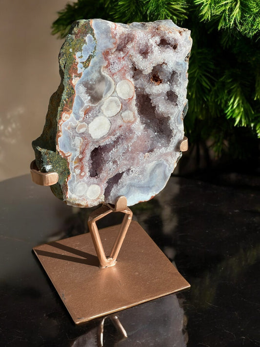 Pink amethyst crystal slab no 14