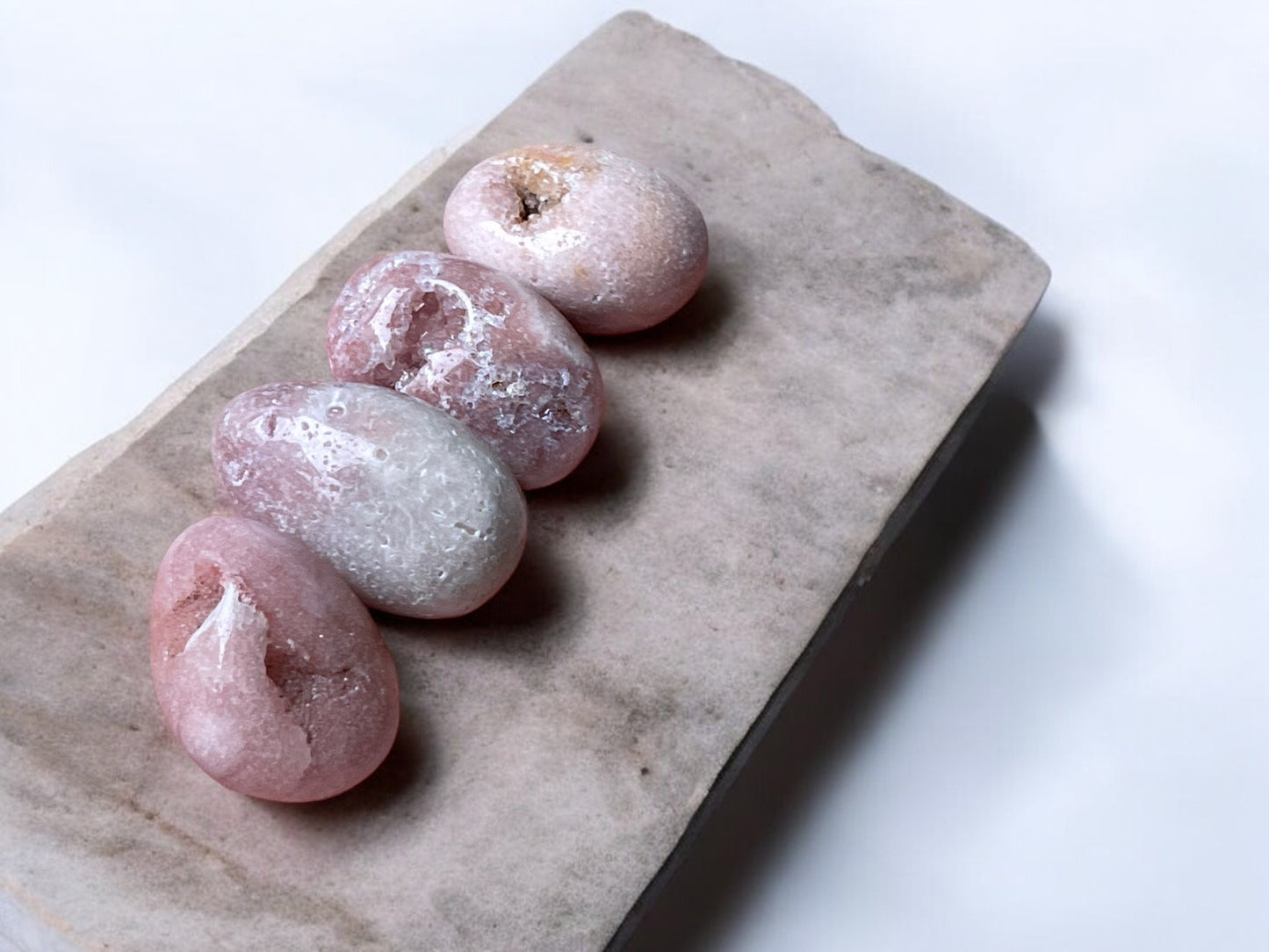 Pink amethyst tumbled stones