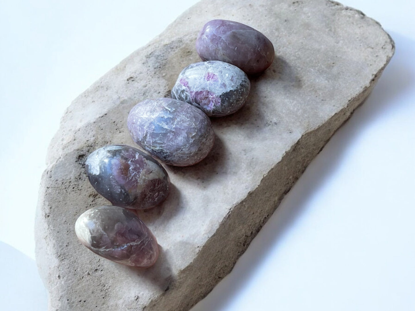 Pink tourmaline tumbled stones