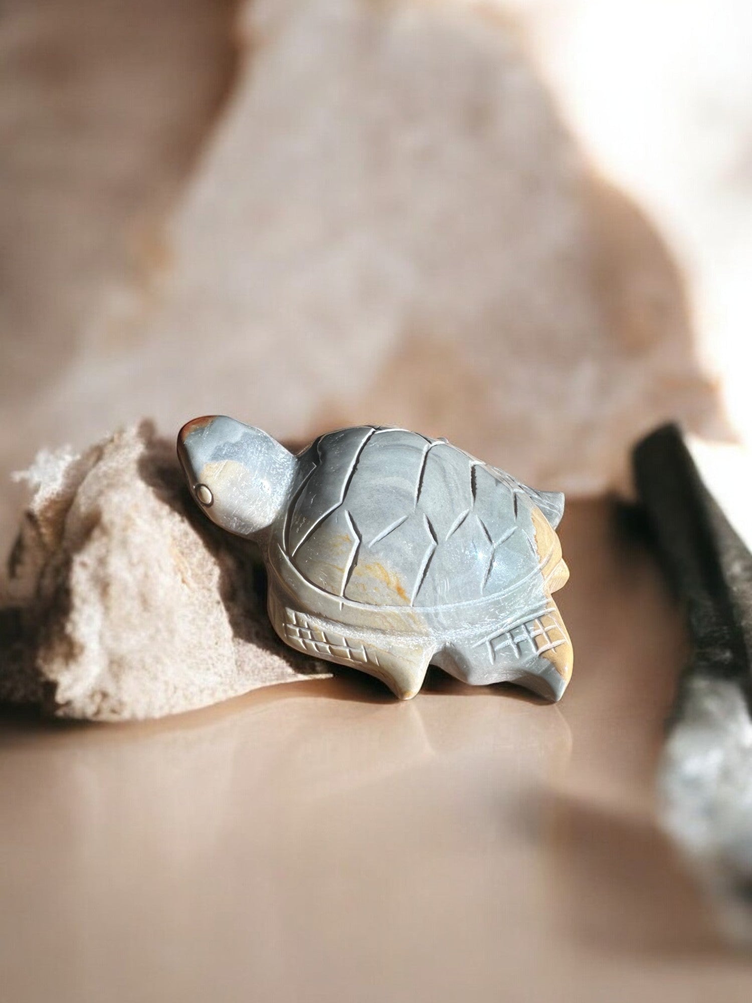 Polychrome jasper turtle crystal shape