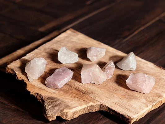 Rose quartz raw crystals