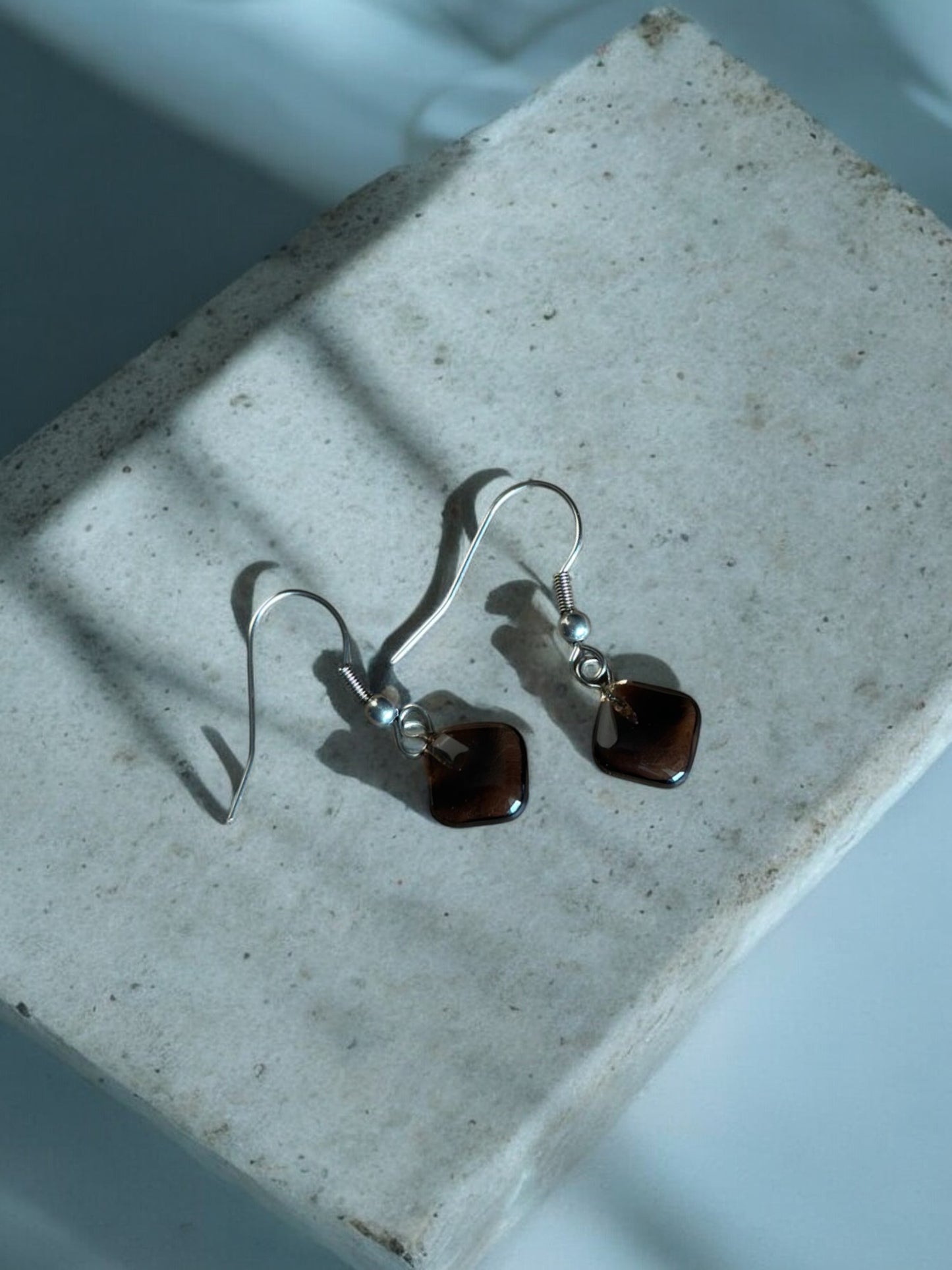 Smoky quartz statement earrings