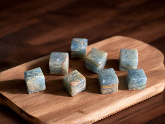 Blue onyx crystal cubes