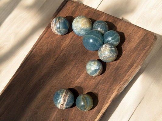 Blue onyx mini crystal spheres