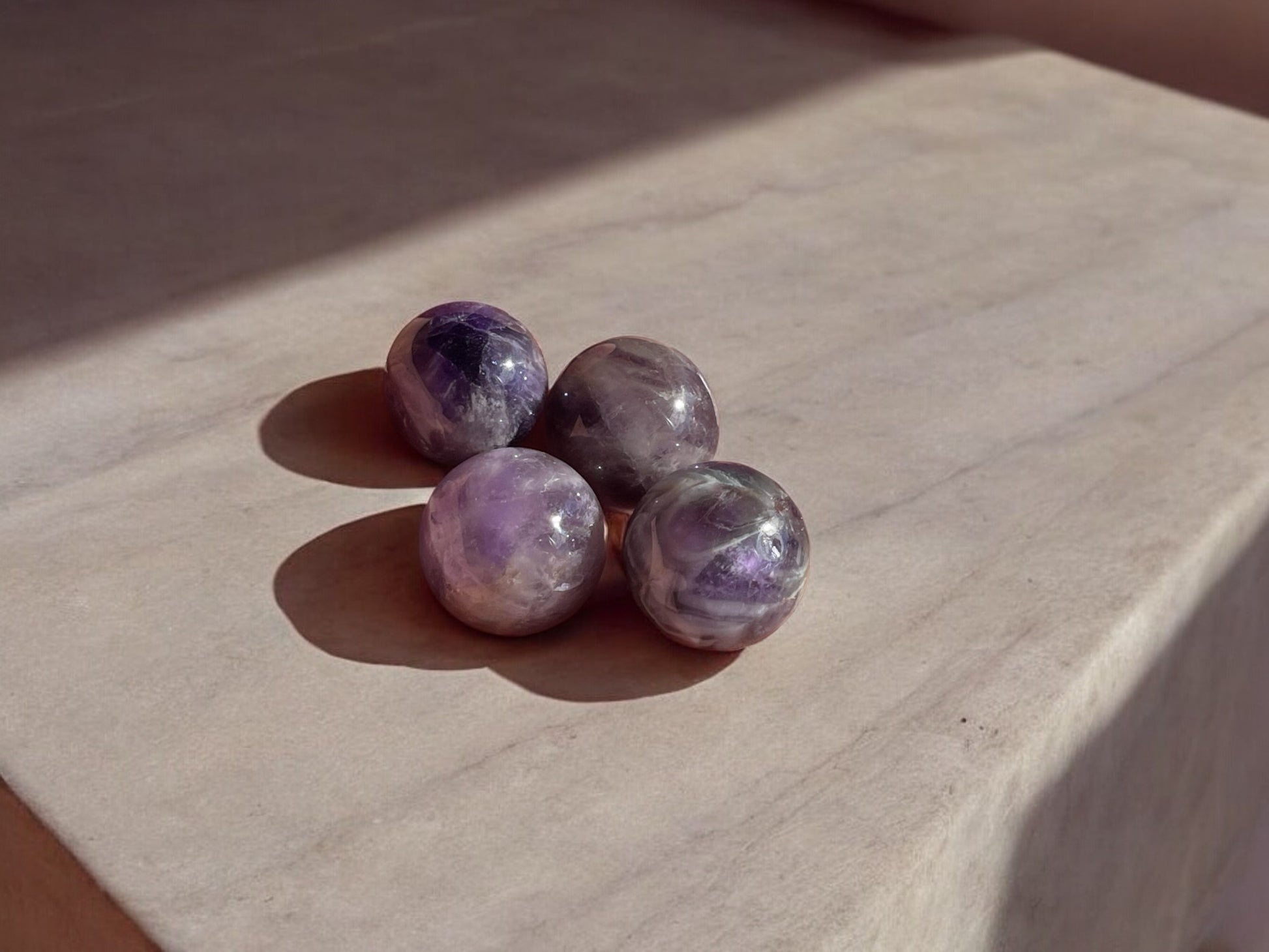 Chevron amethyst mini crystal spheres