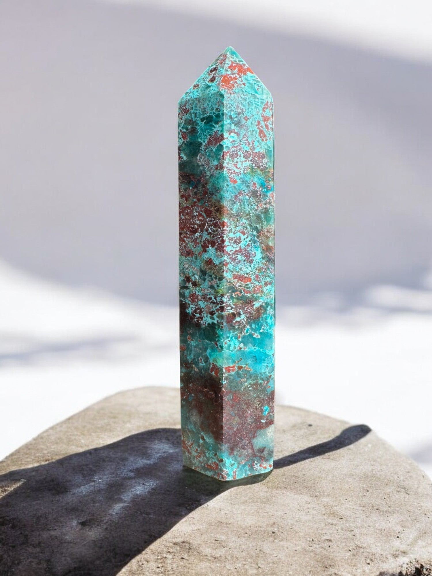 Chrysocolla crystal tower option C32 back view