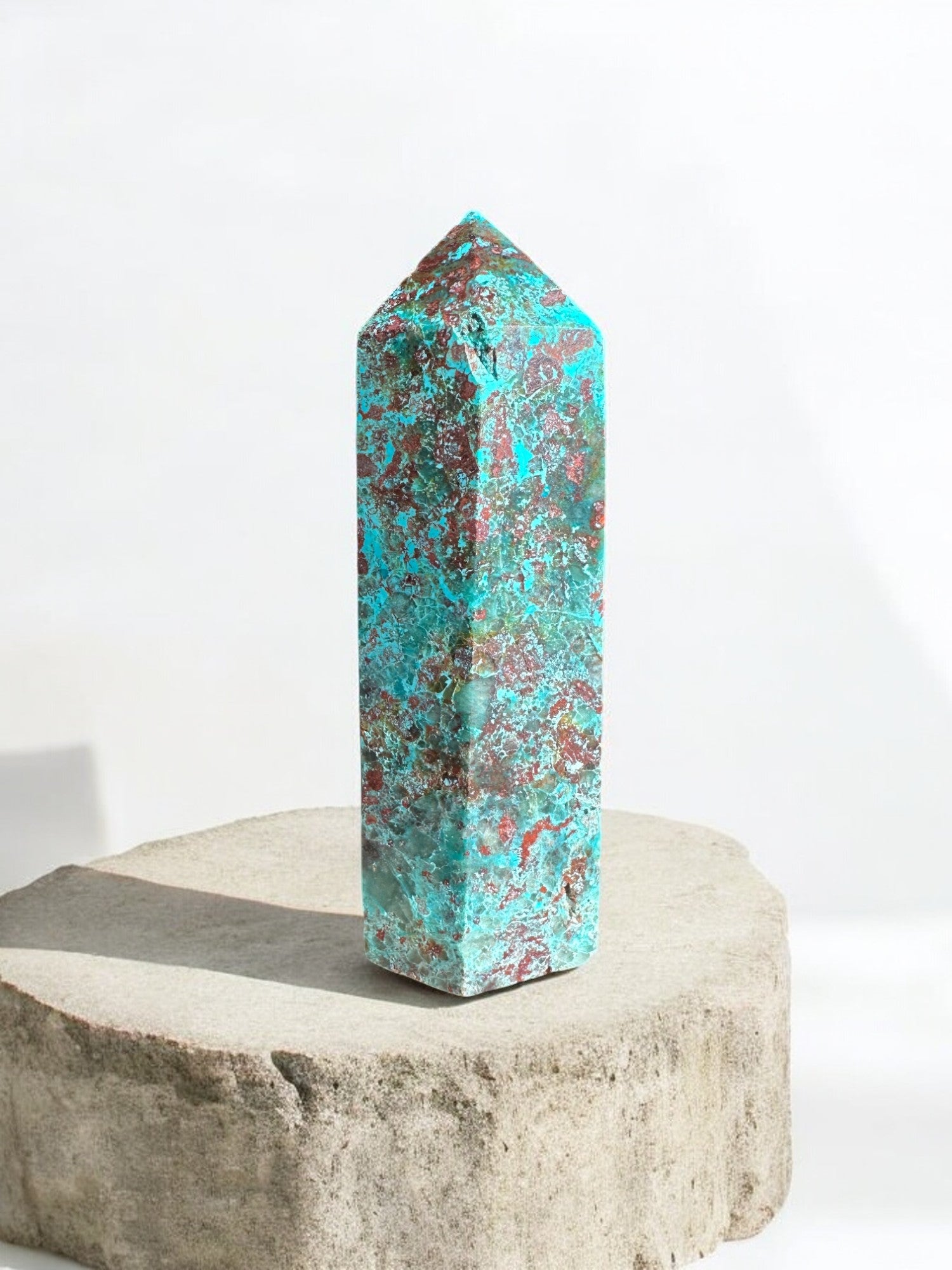 Chrysocolla crystal tower option C34 back view