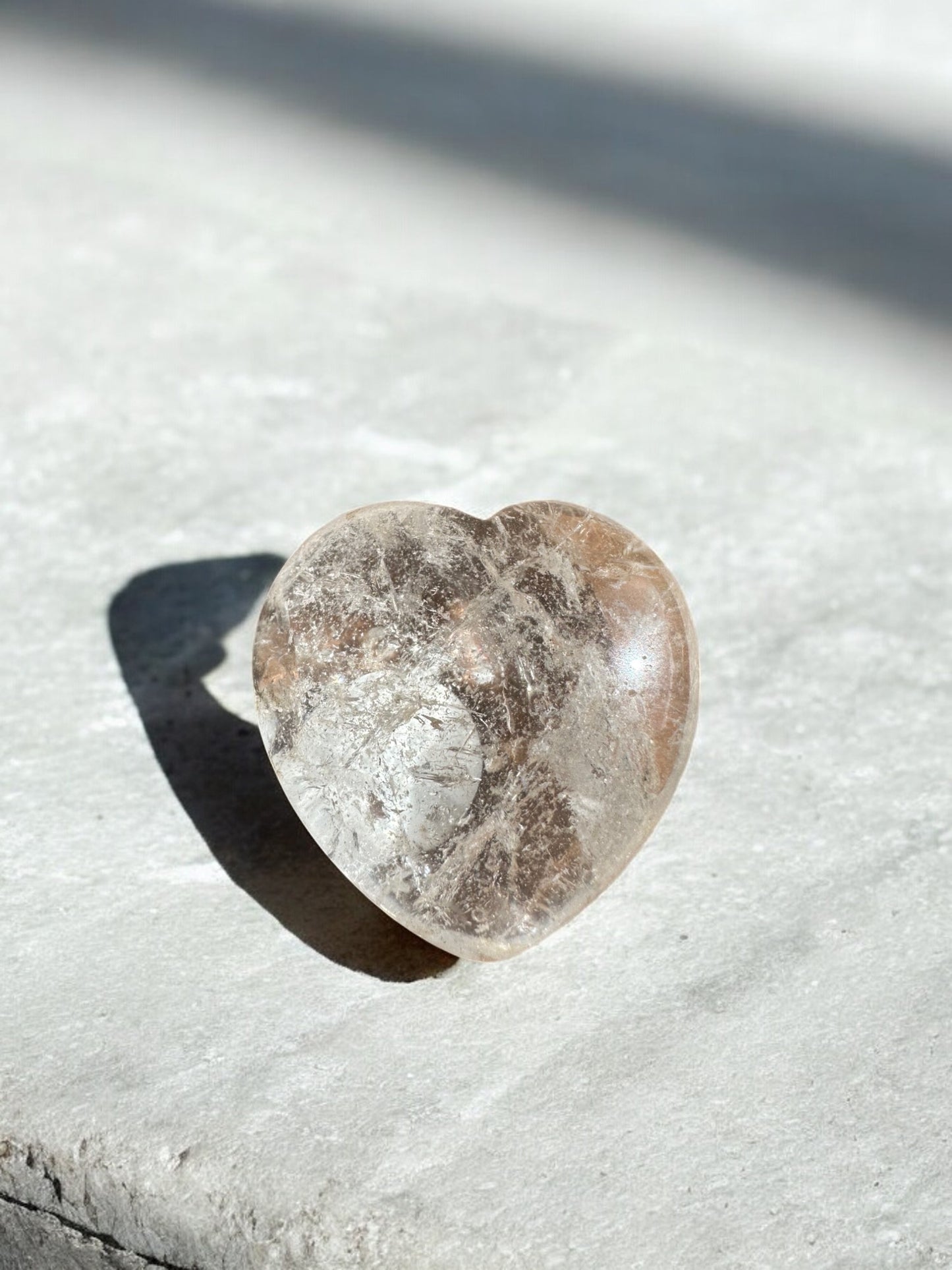 Clear quartz crystal heart