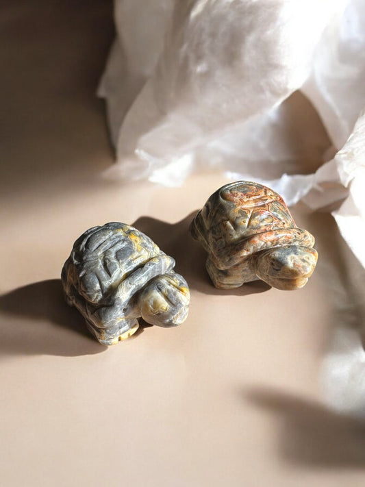 Crazy lace agate turtles crystal figurines