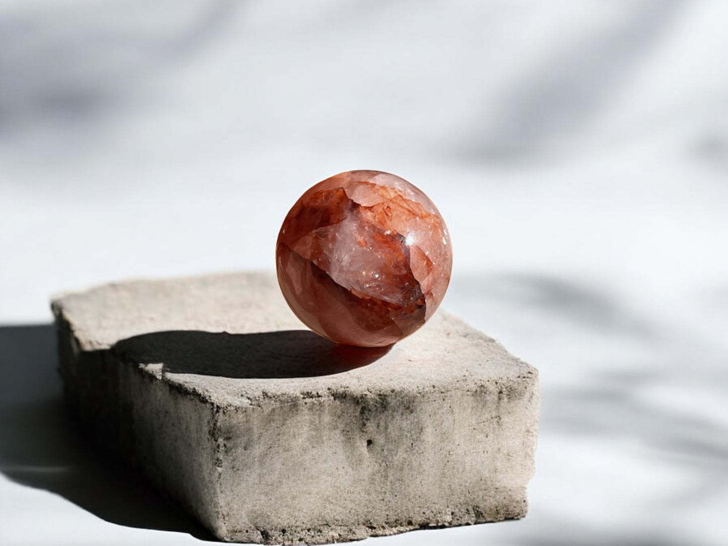 Fire quartz mini crystal sphere