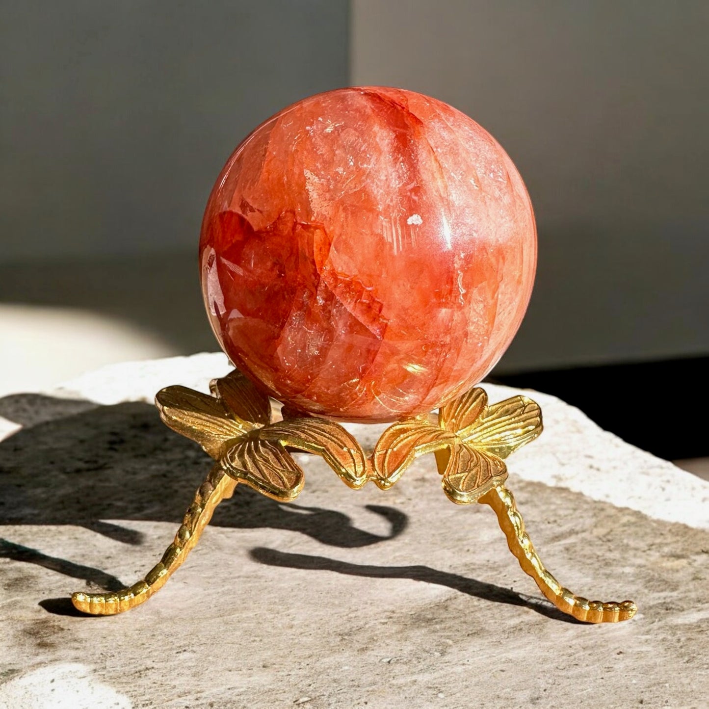 fire quartz sphere light colour back view