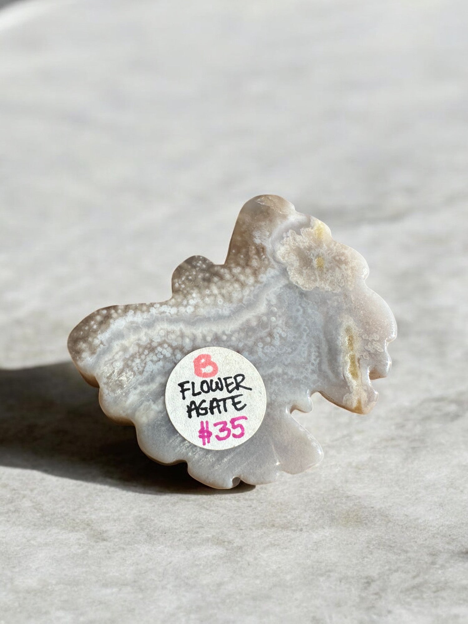 Flower agate small crystal butterfly figurine