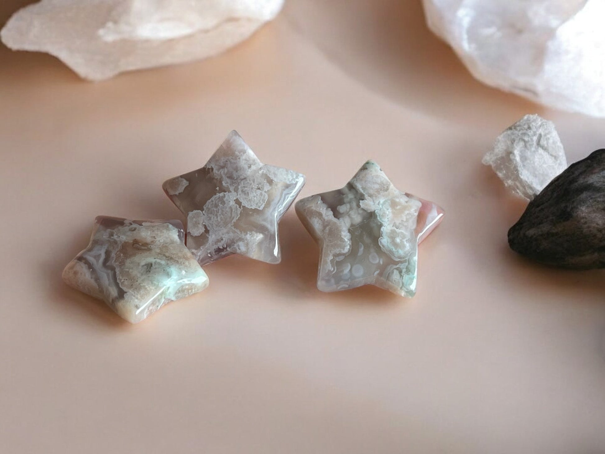 Flower agate crystal star shape