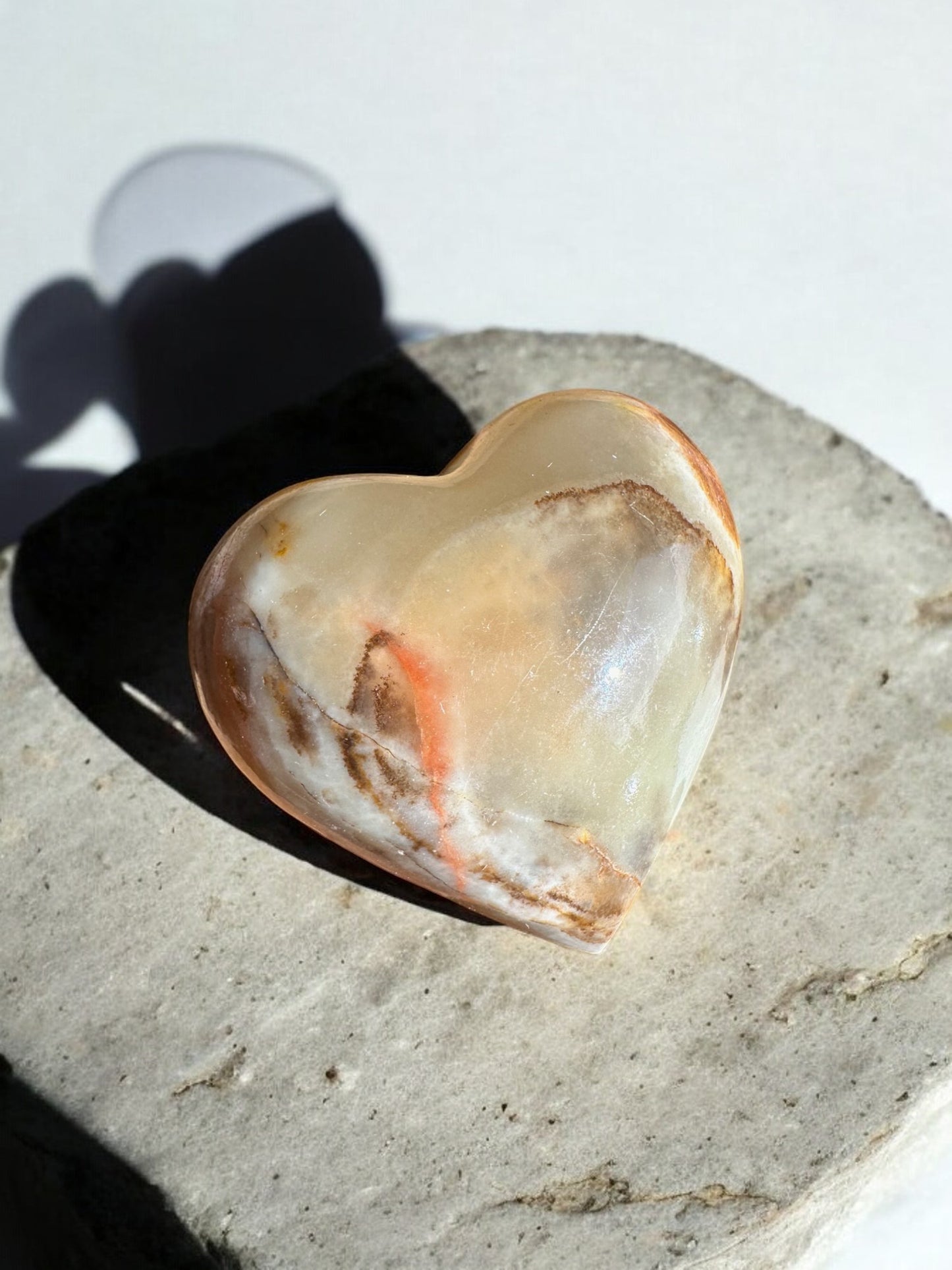 Green onyx heart crystal shape