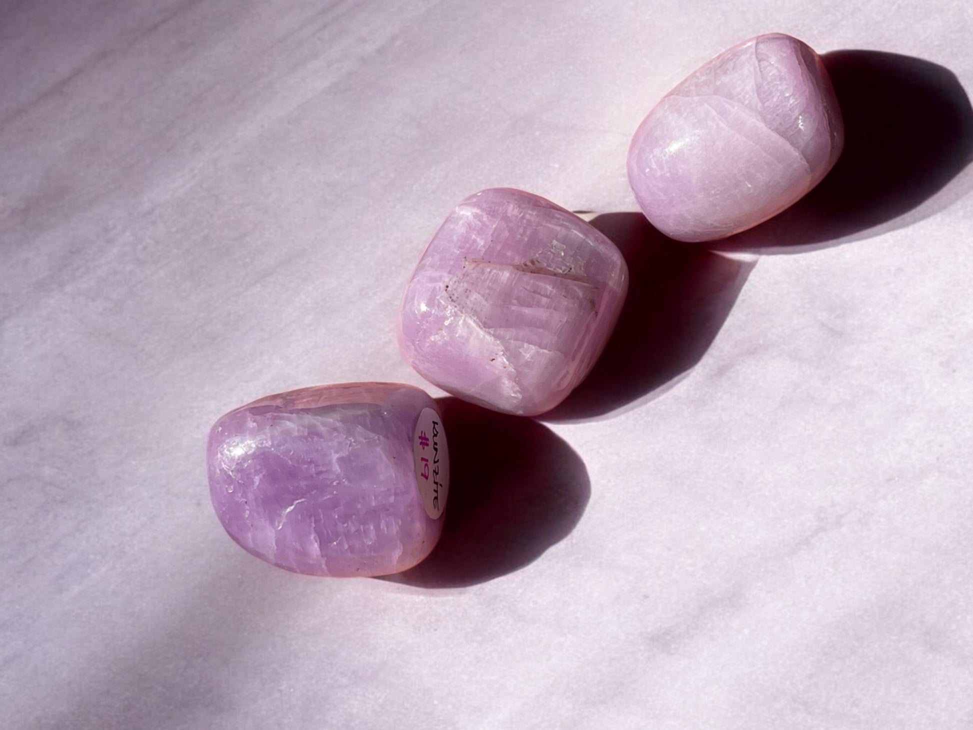 Kunzite tumbled stones