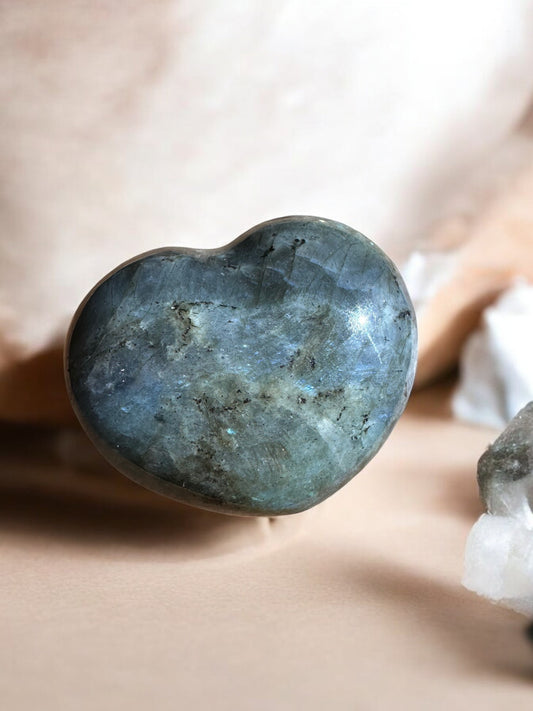 Labradorite crystal heart