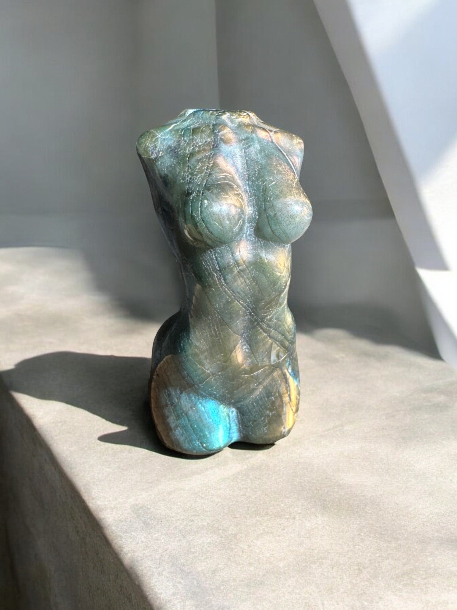 Labradorite multiflash goddess crystal figurine