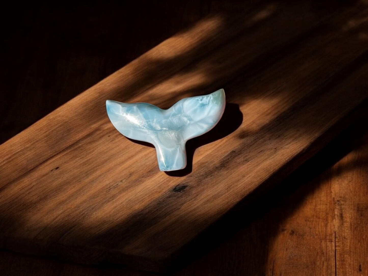 Larimar Whale Tail Crystal Decorations