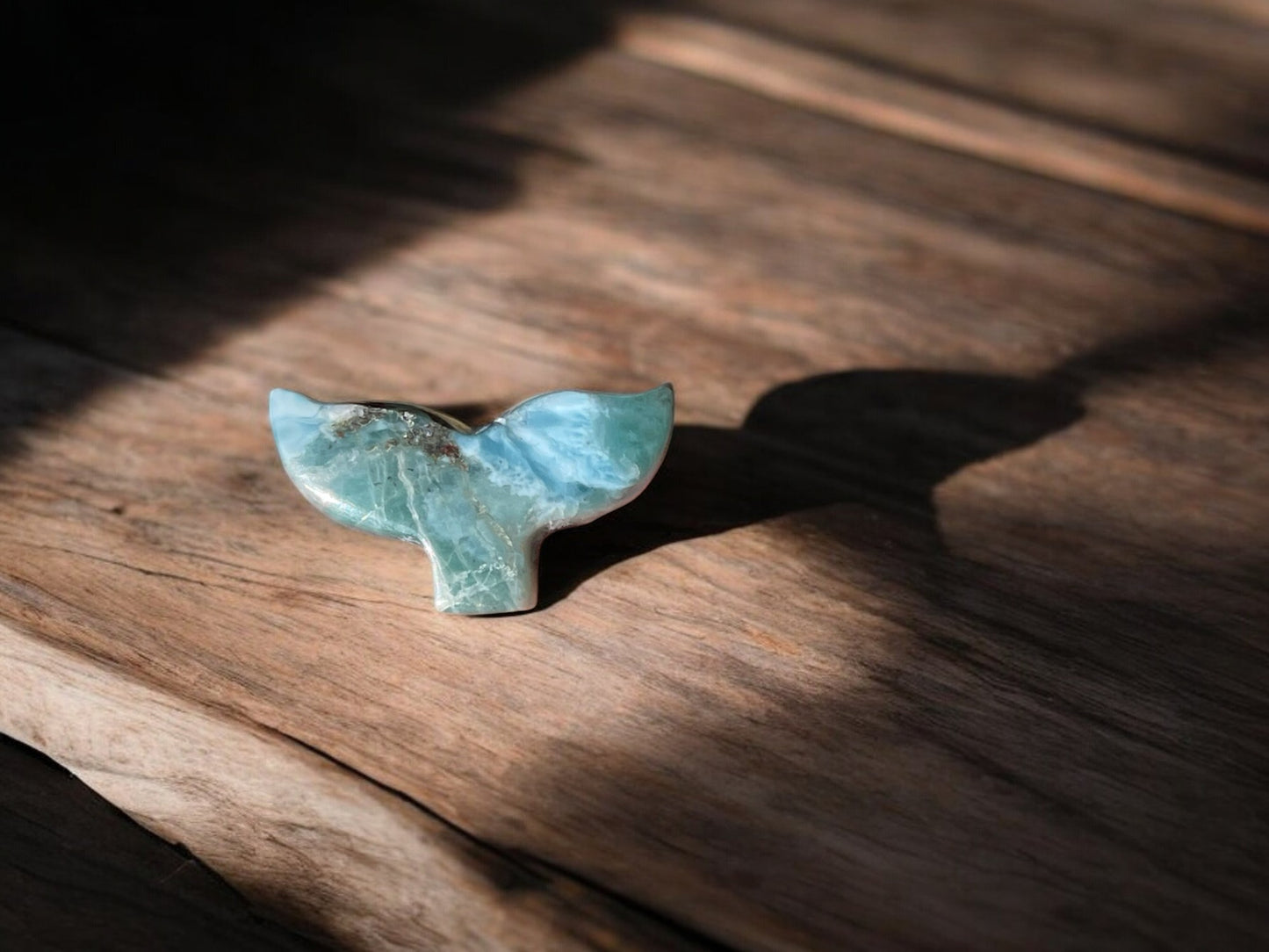 Larimar Whale Tail Crystal Decorations