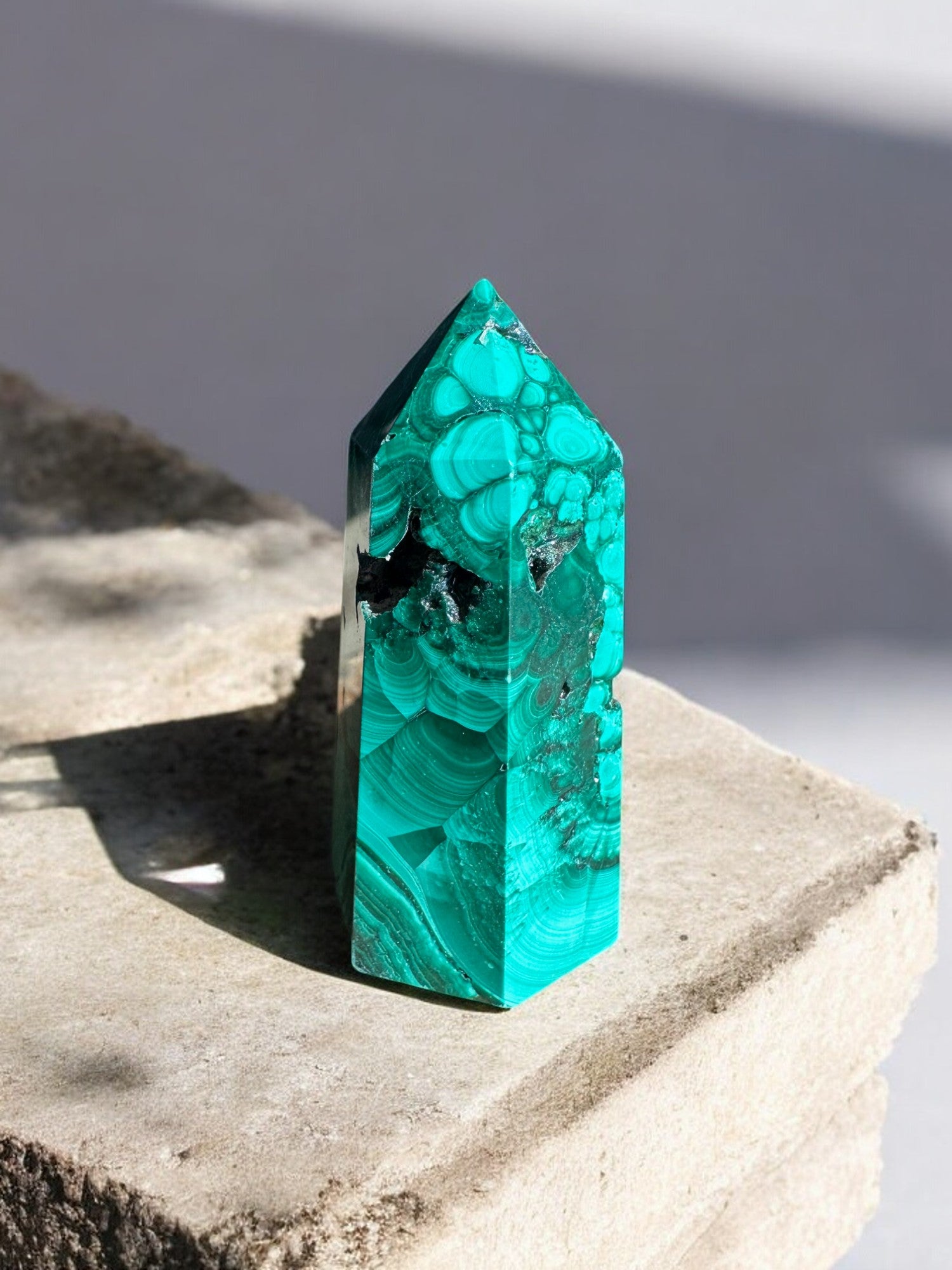 Malachite crystal tower option 5 front view