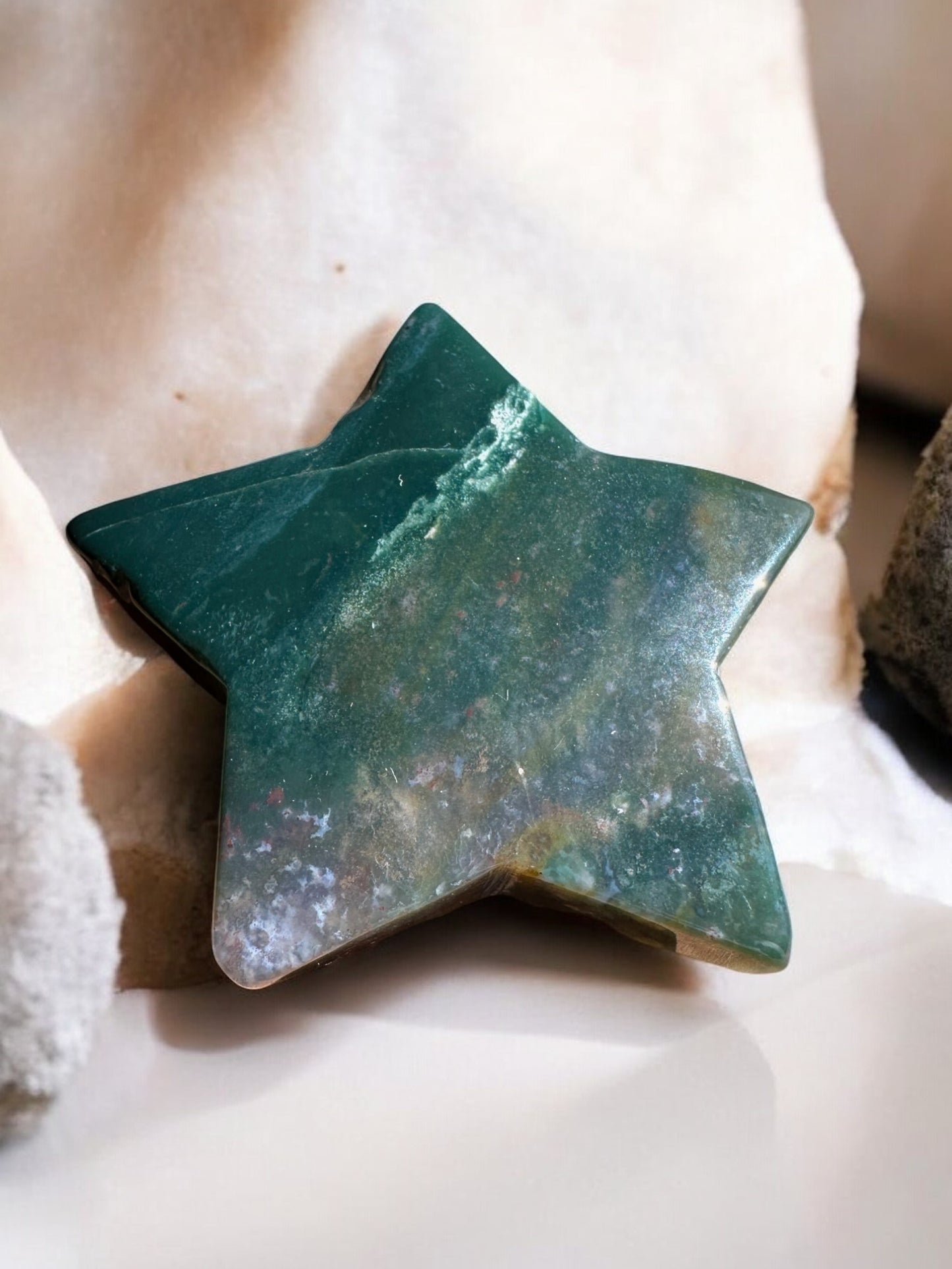 Ocean jasper green crystal star