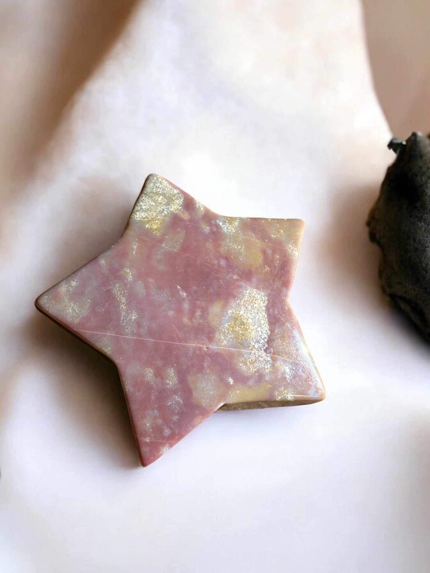 Ocean jasper pink crystal star