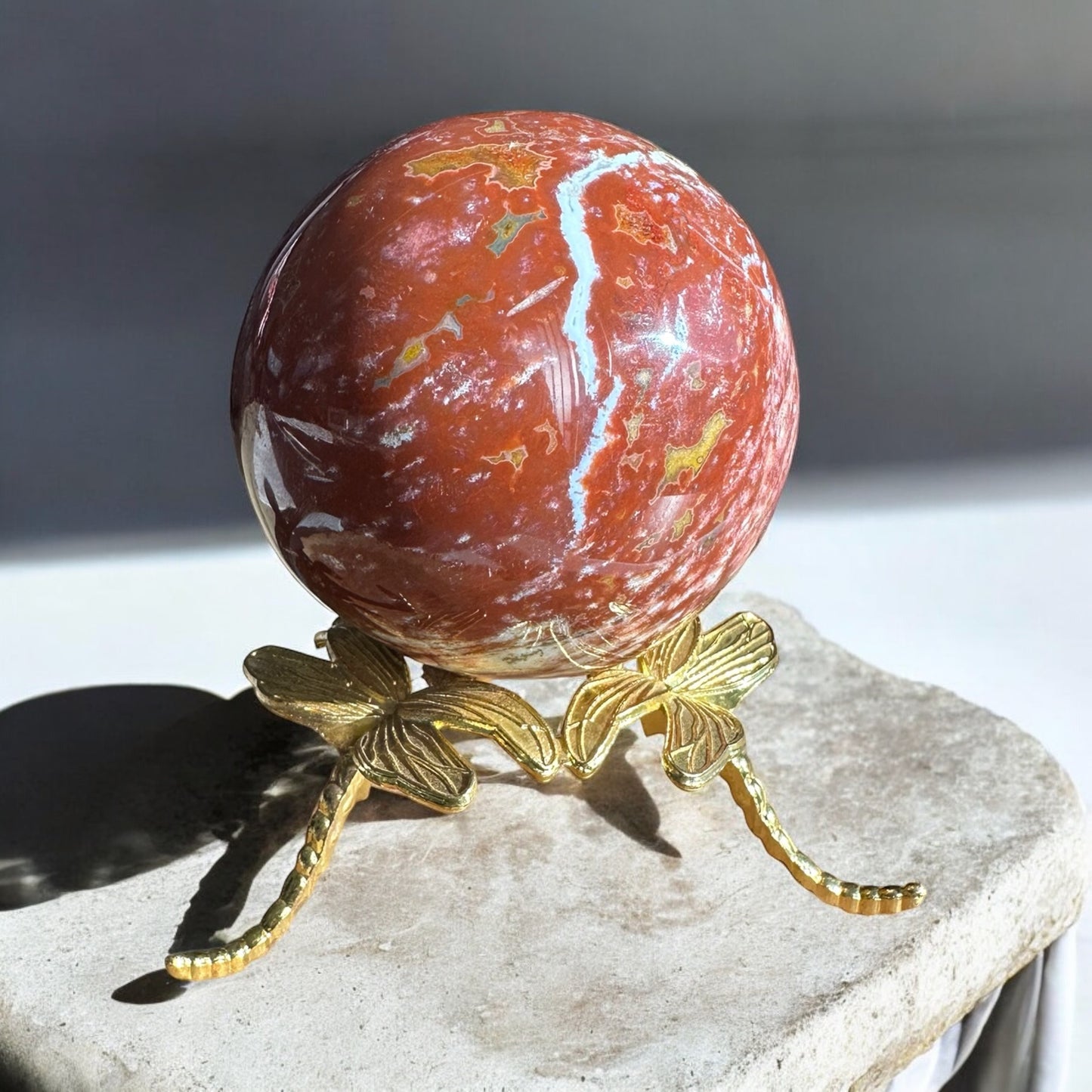 ocean jasper red sphere from madagascar