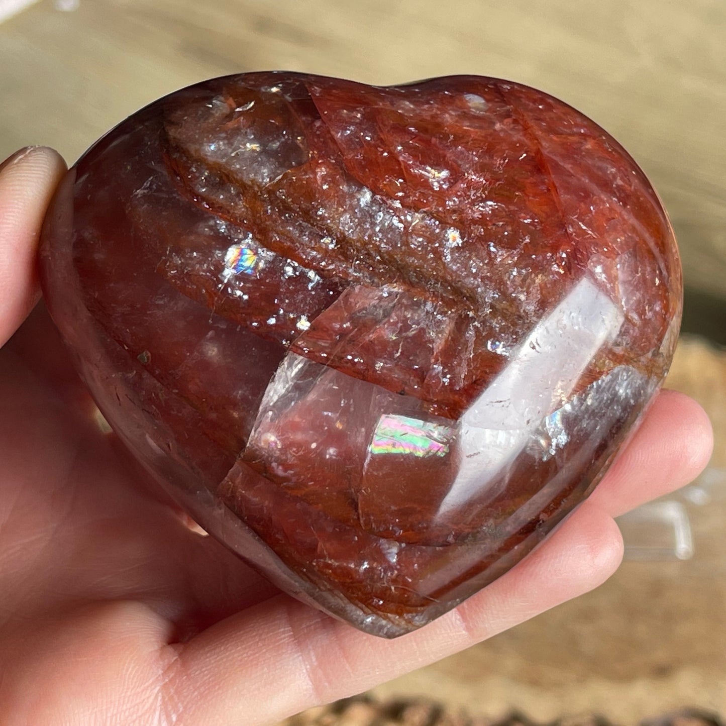 Fire quartz heart F82